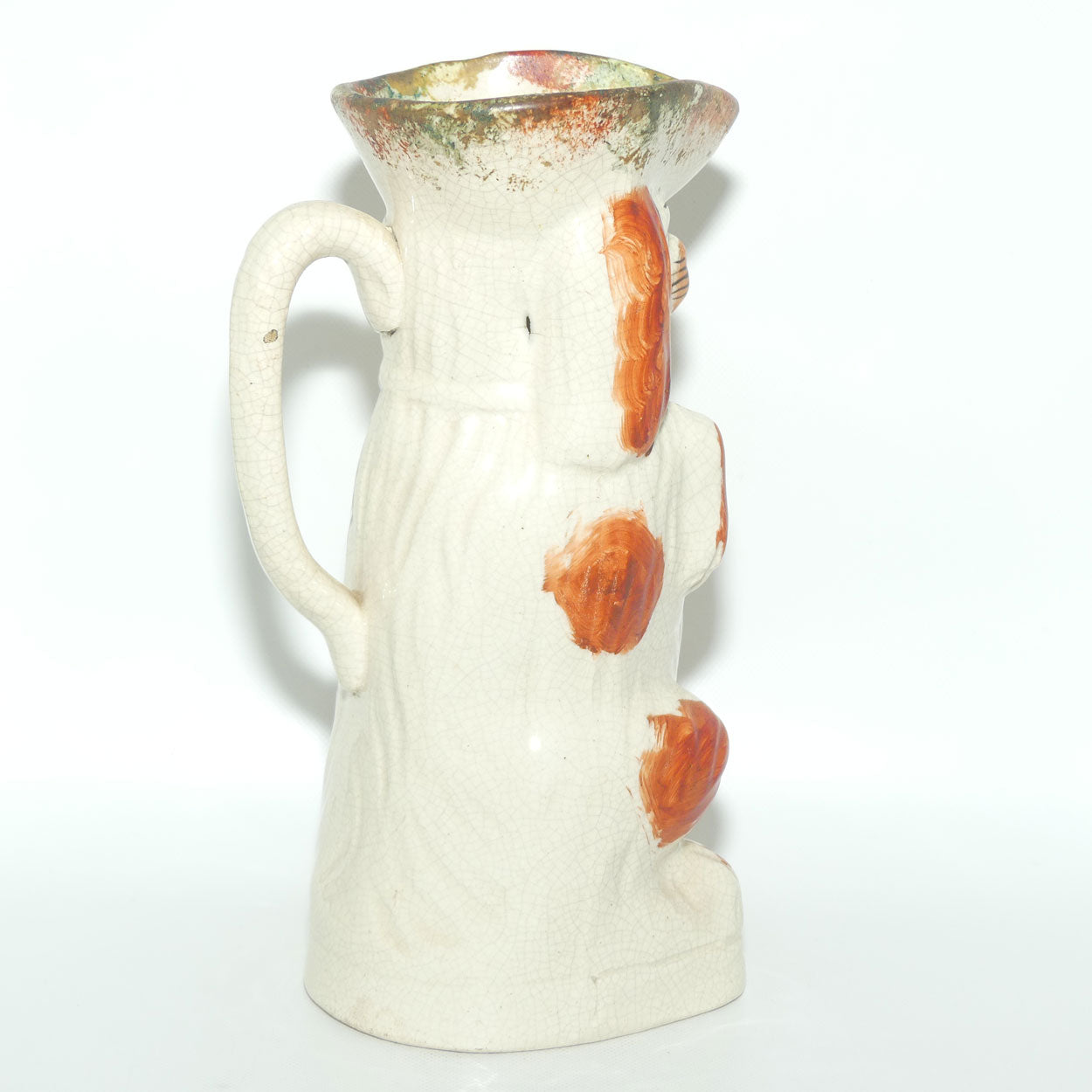 Antique Staffordshire Pottery Begging Spaniel Dog toby jug