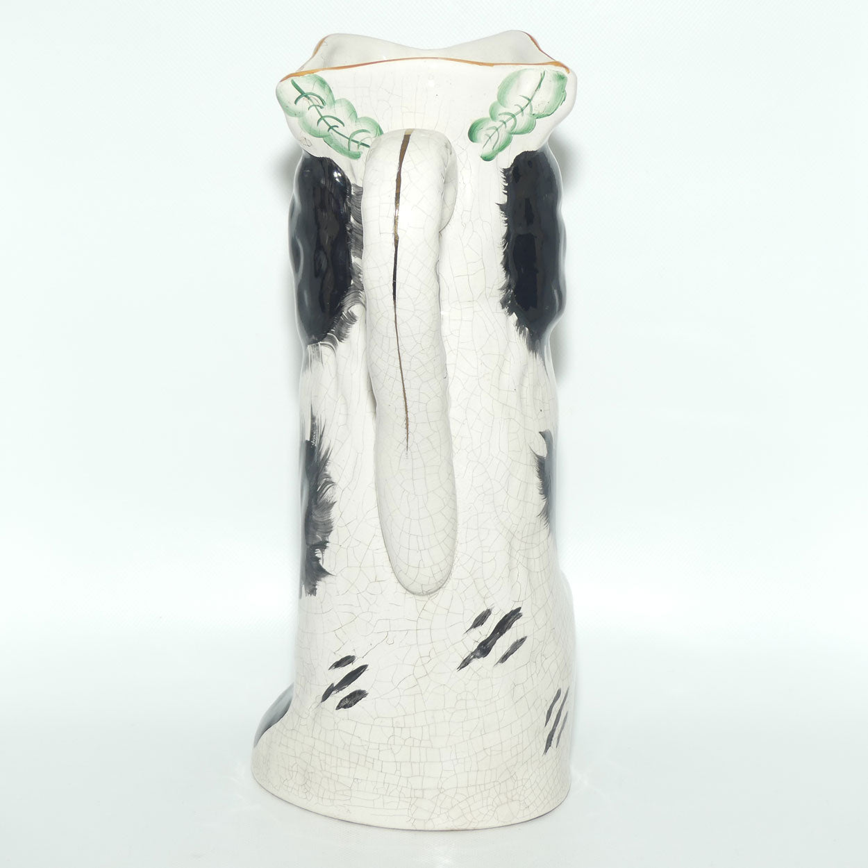 Antique Staffordshire Pottery Begging Spaniel Dog toby jug | Black