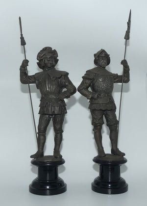 Pair late Victorian Spelter figures | The Cavaliers