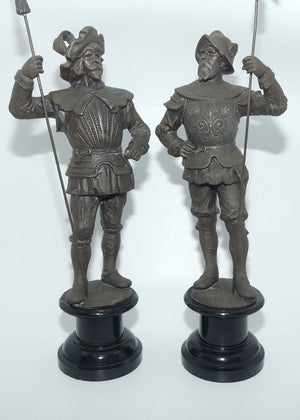 Pair late Victorian Spelter figures | The Cavaliers