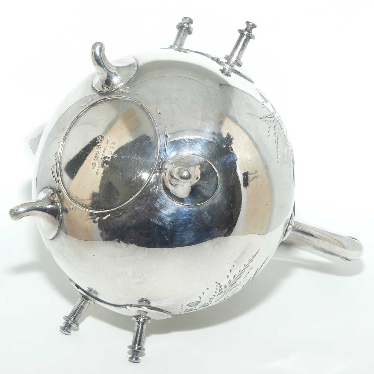 John Dixon and Sons EPBM silver plated spirit kettle on stand