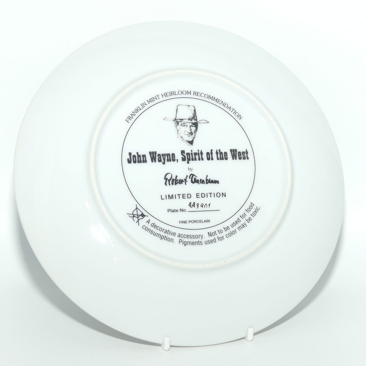 Franklin Mint Heirloom plate | John Wayne | Spirit of the West