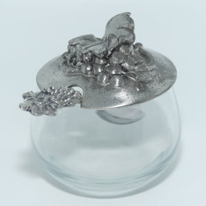 Seagull Pewter Grape and Vine lidded pot and spoon