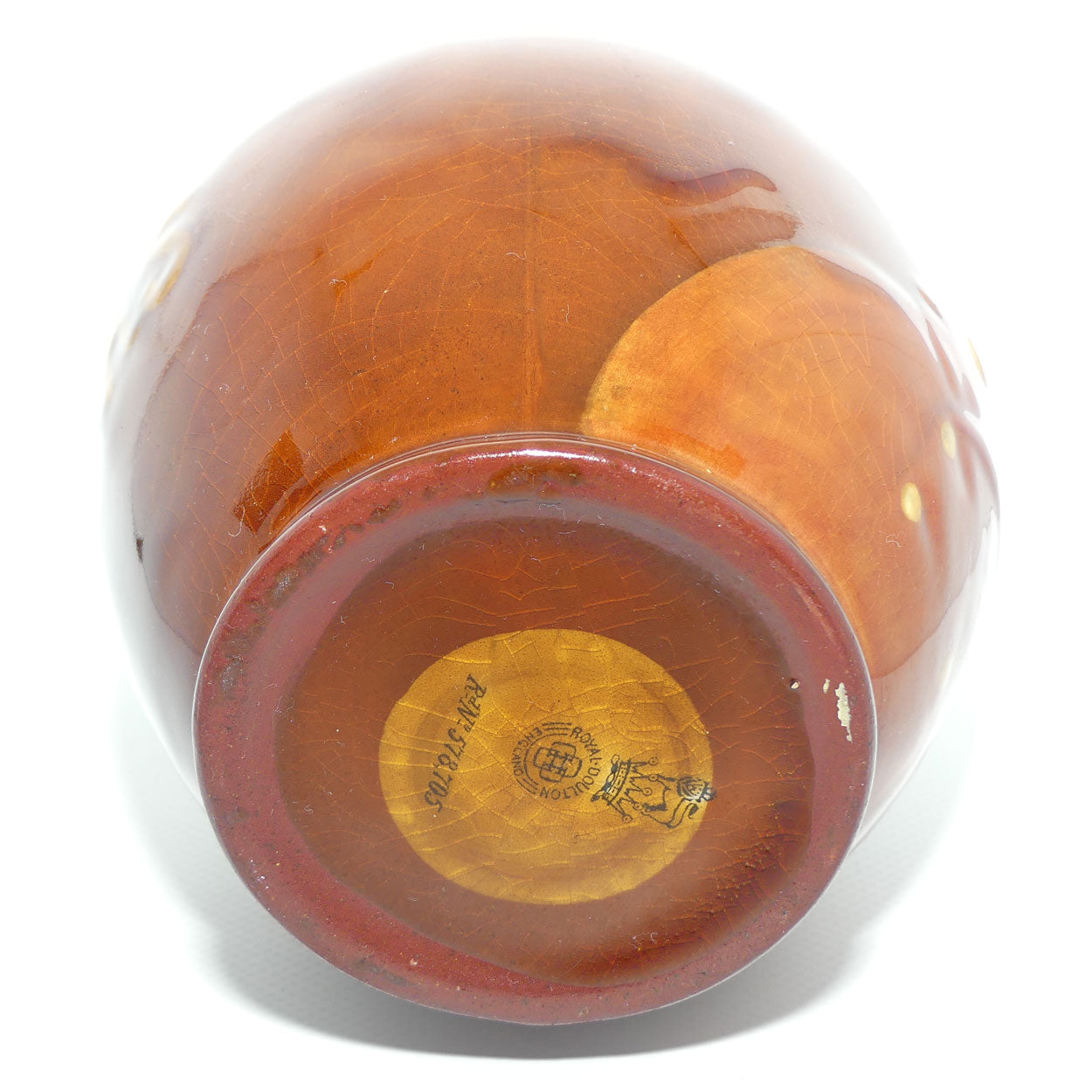 Royal Doulton Kingsware Sporting Squire Globular flask | Red Brown | Dewars Thistle stopper