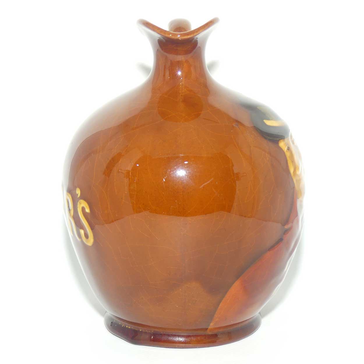 Royal Doulton Kingsware Sporting Squire Globular flask | Red Brown 