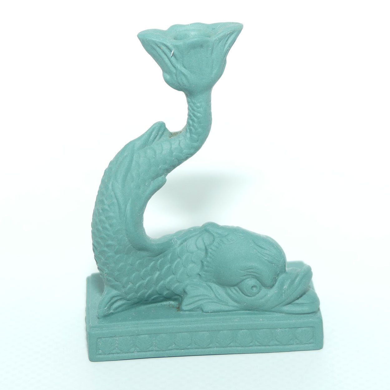 Wedgwood Spruce miniature taper holder | Neoclassical Dolphin