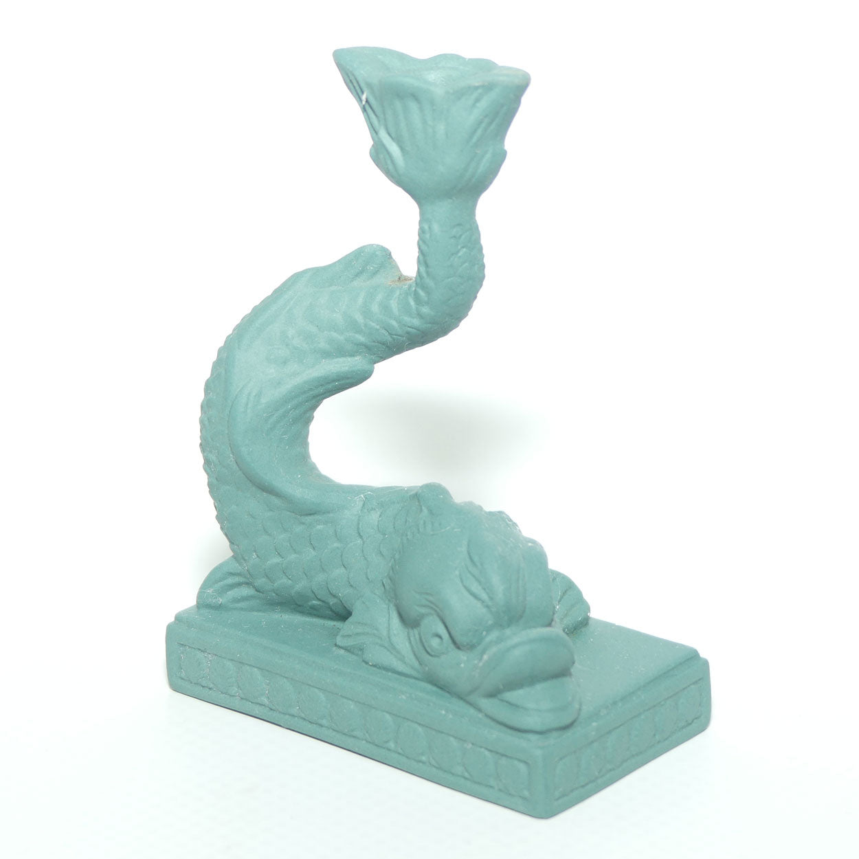 Wedgwood Spruce miniature taper holder | Neoclassical Dolphin