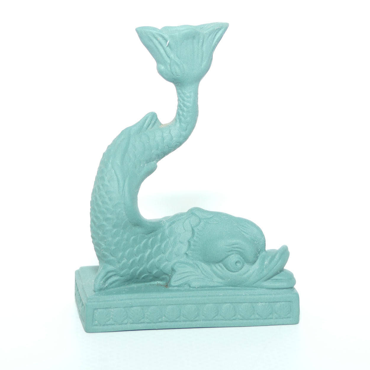Wedgwood Spruce miniature taper holder | Neoclassical Dolphin
