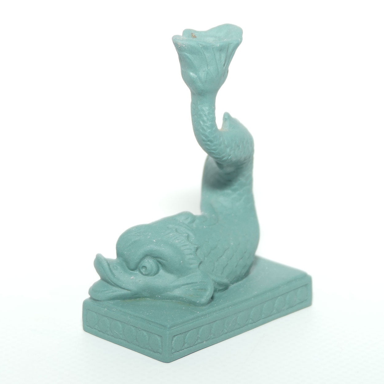 Wedgwood Spruce miniature taper holder | Neoclassical Dolphin