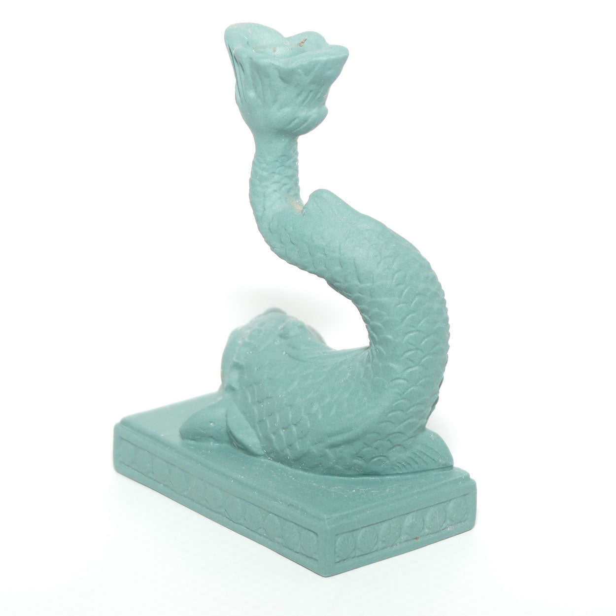 Wedgwood Spruce miniature taper holder | Neoclassical Dolphin