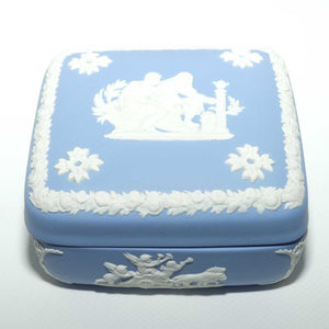 Wedgwood Jasper | White on Pale Blue | square trinket box