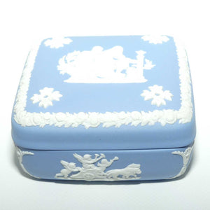 Wedgwood Jasper | White on Pale Blue | square trinket box