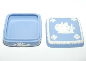 Wedgwood Jasper | White on Pale Blue | square trinket box