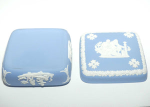 Wedgwood Jasper | White on Pale Blue | square trinket box