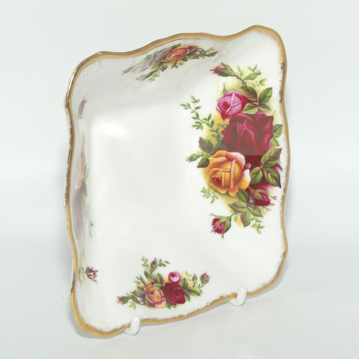 Royal Albert Bone China England Old Country Roses Square Dish | Early Backstamp