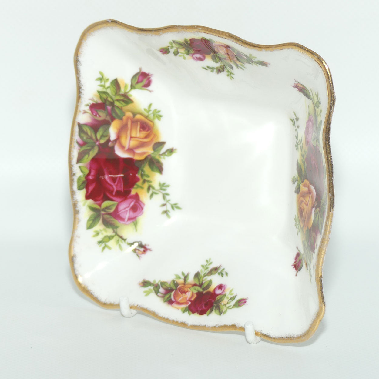 Royal Albert Bone China England Old Country Roses Square Dish | Early Backstamp
