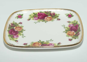 Royal Albert Bone China England Old Country Roses small rectangular tray | © 1962 Royal Albert Ltd backstamp