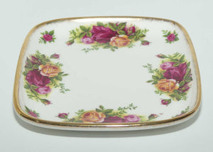 Royal Albert Bone China England Old Country Roses small rectangular tray | © 1962 Royal Albert Ltd backstamp