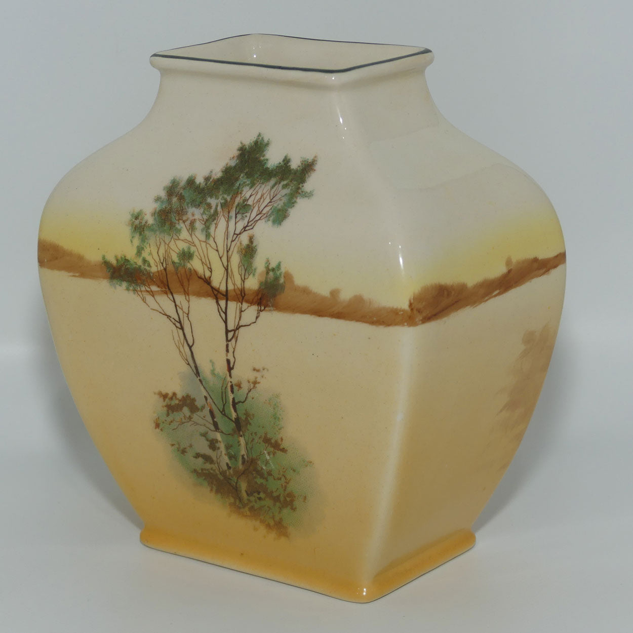 Royal Doulton Coaching Days square section shaped vase