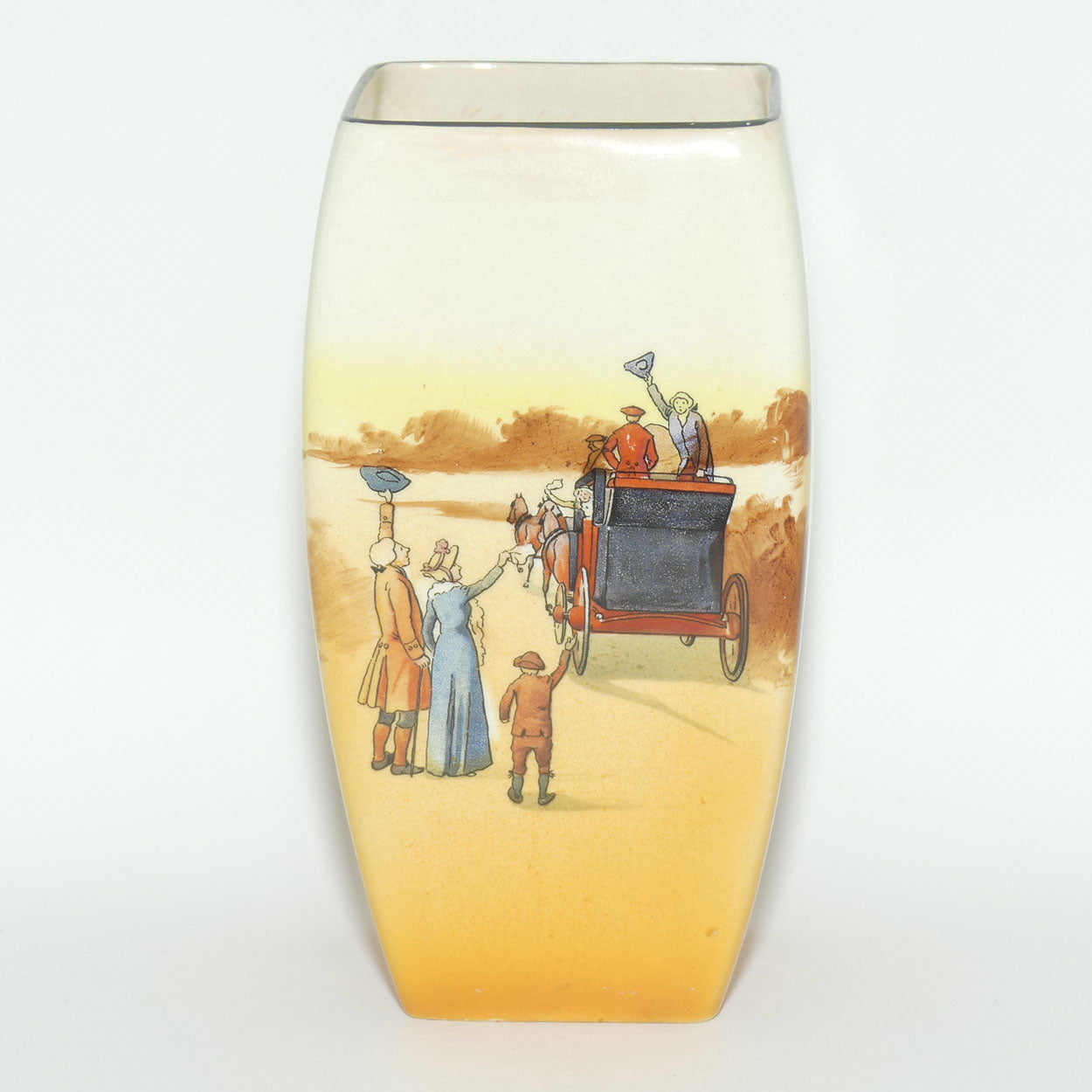 Royal Doulton Coaching Days square vase D2716