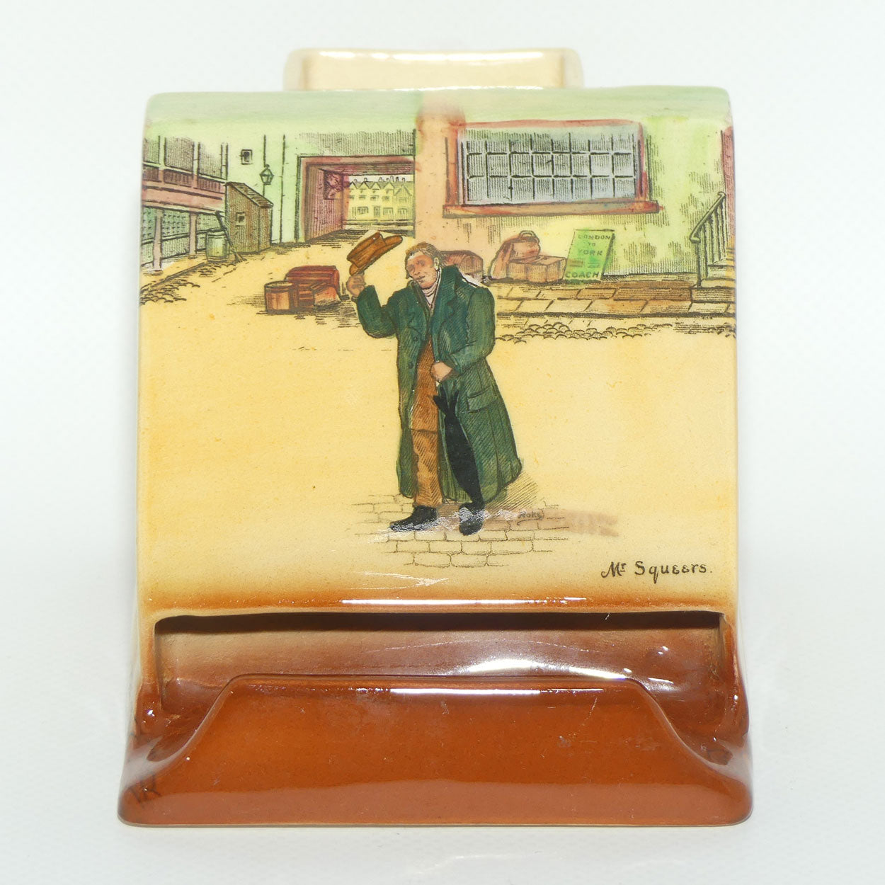 Royal Doulton Dickens Mr Squeers and Mr Micawber cigarette dispenser D5175