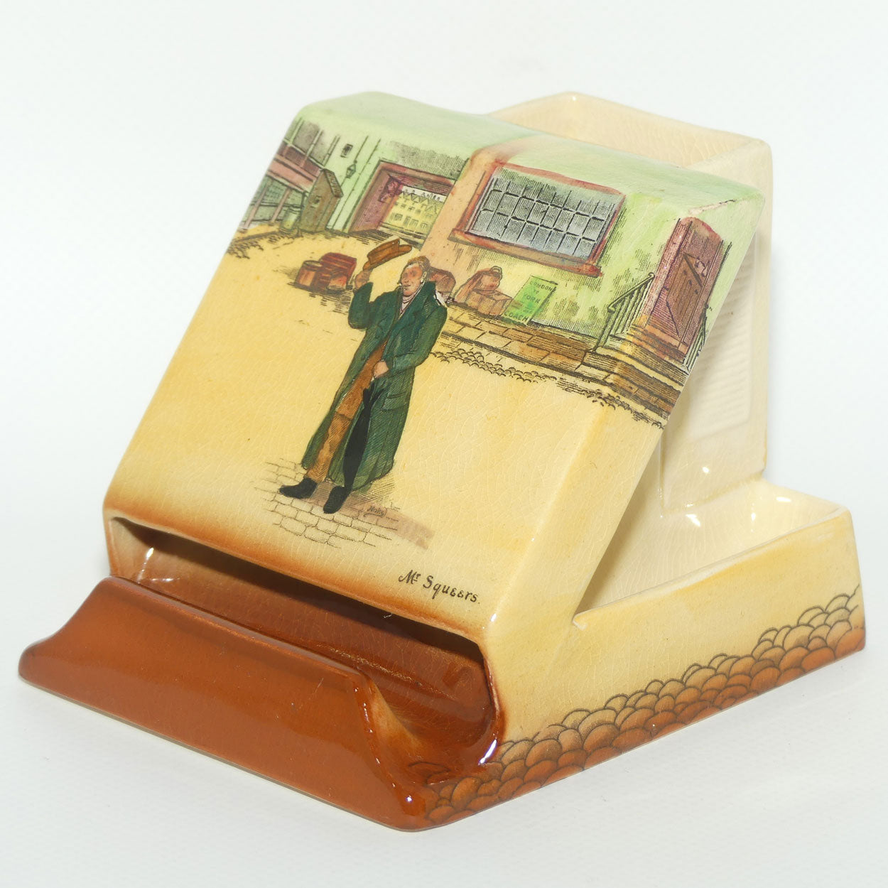 Royal Doulton Dickens Mr Squeers and Mr Micawber cigarette dispenser D5175