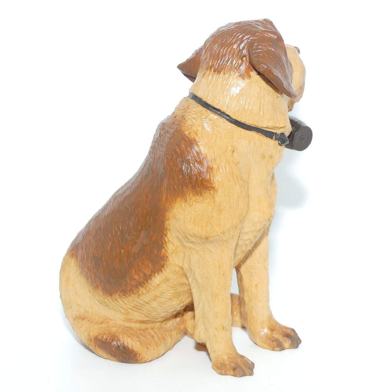 Wooden finely carved figure of St Bernard Rescue Dog | Swiss