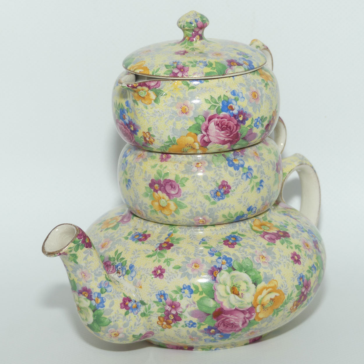 Lord Nelson Ware England Rose Time pattern stacking tea pot set