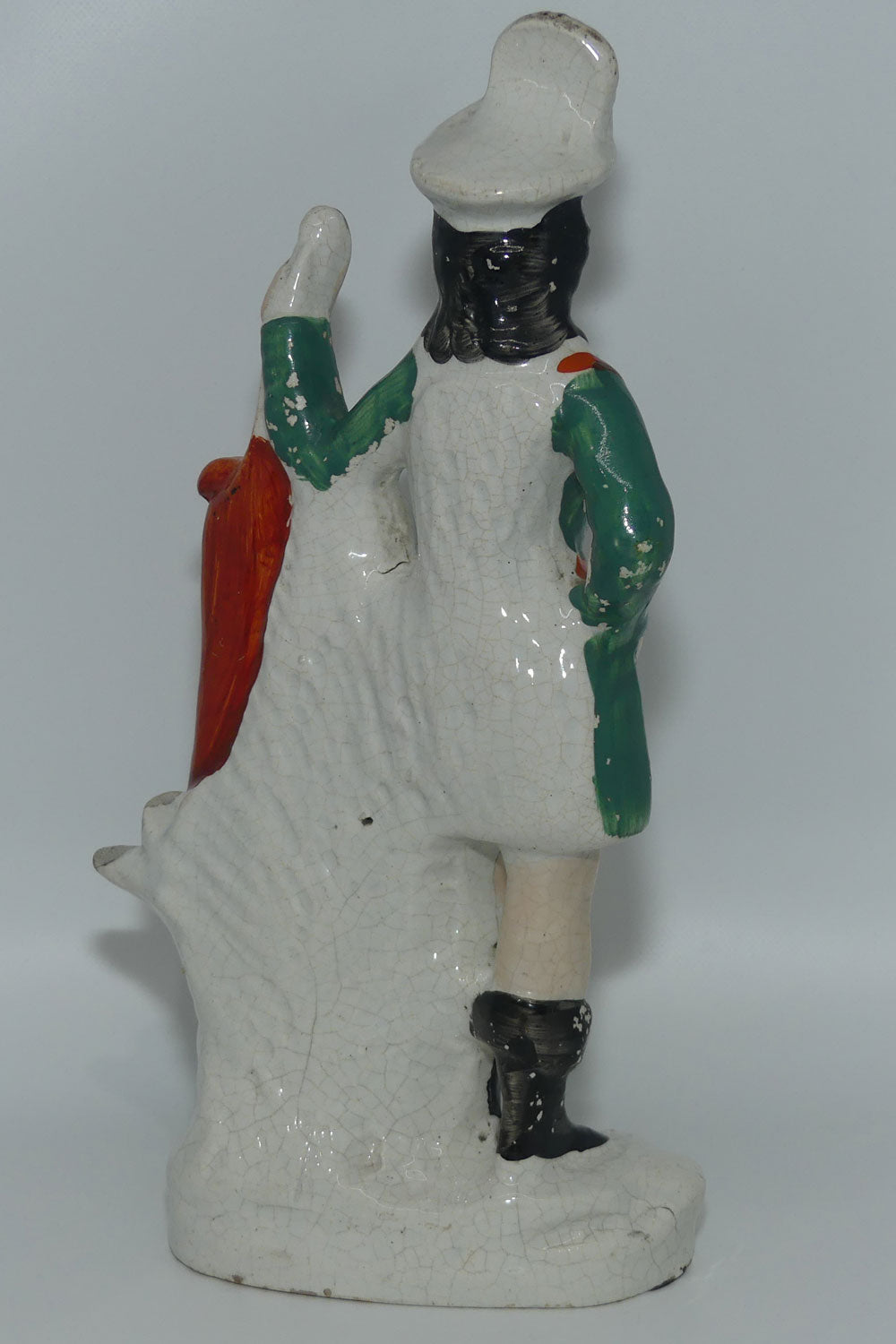 Antique Staffordshire Flat back figure Hunter and Prey c.1860