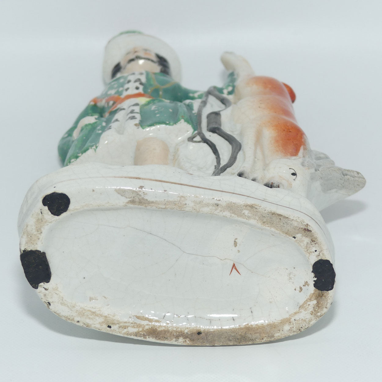 Antique Staffordshire Flat back figure Hunter and Prey c.1860