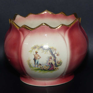 Alpha Omega Staffordshire England Courting Scene fern pot | jardiniere