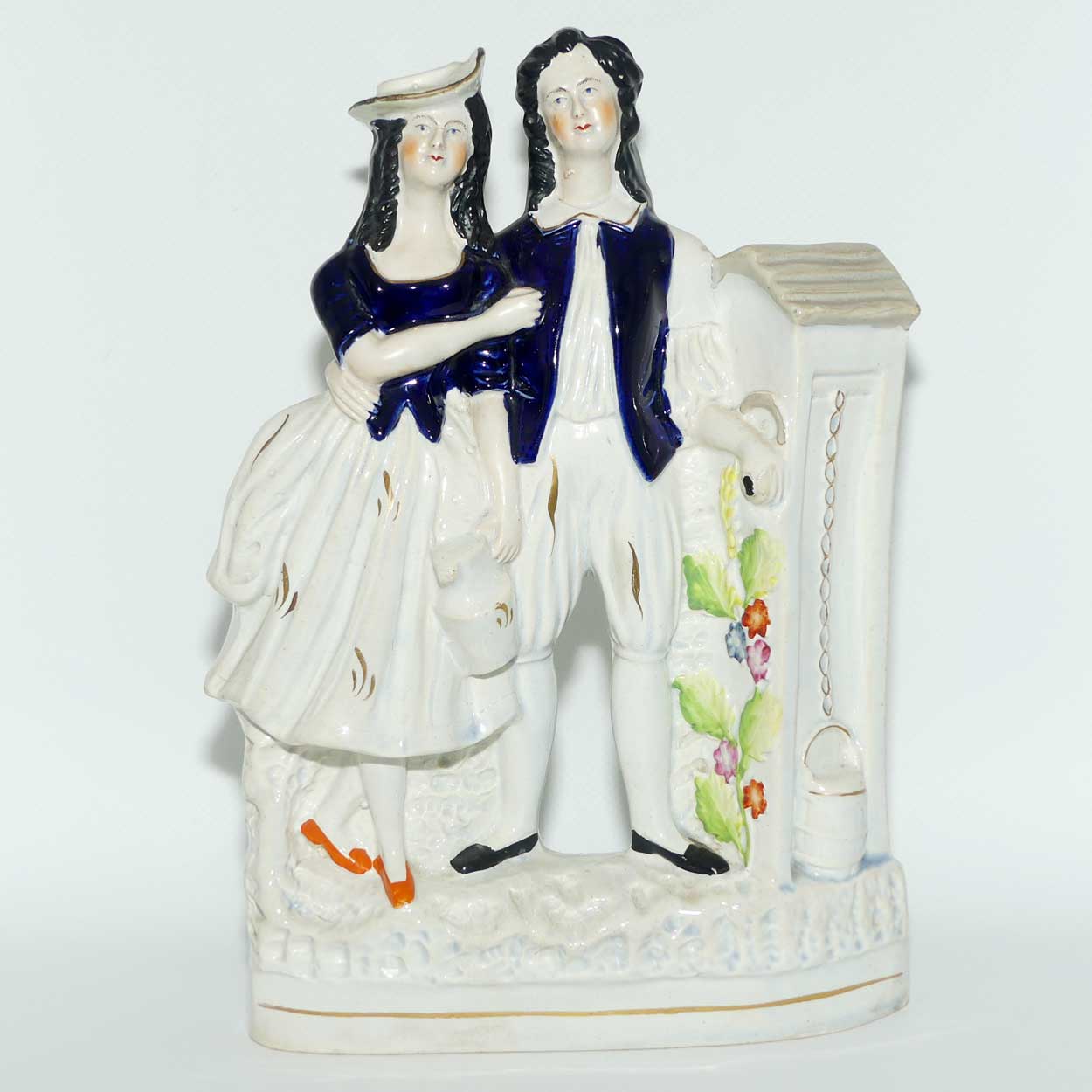 Antique Staffordshire Pottery Jack and Jill figure