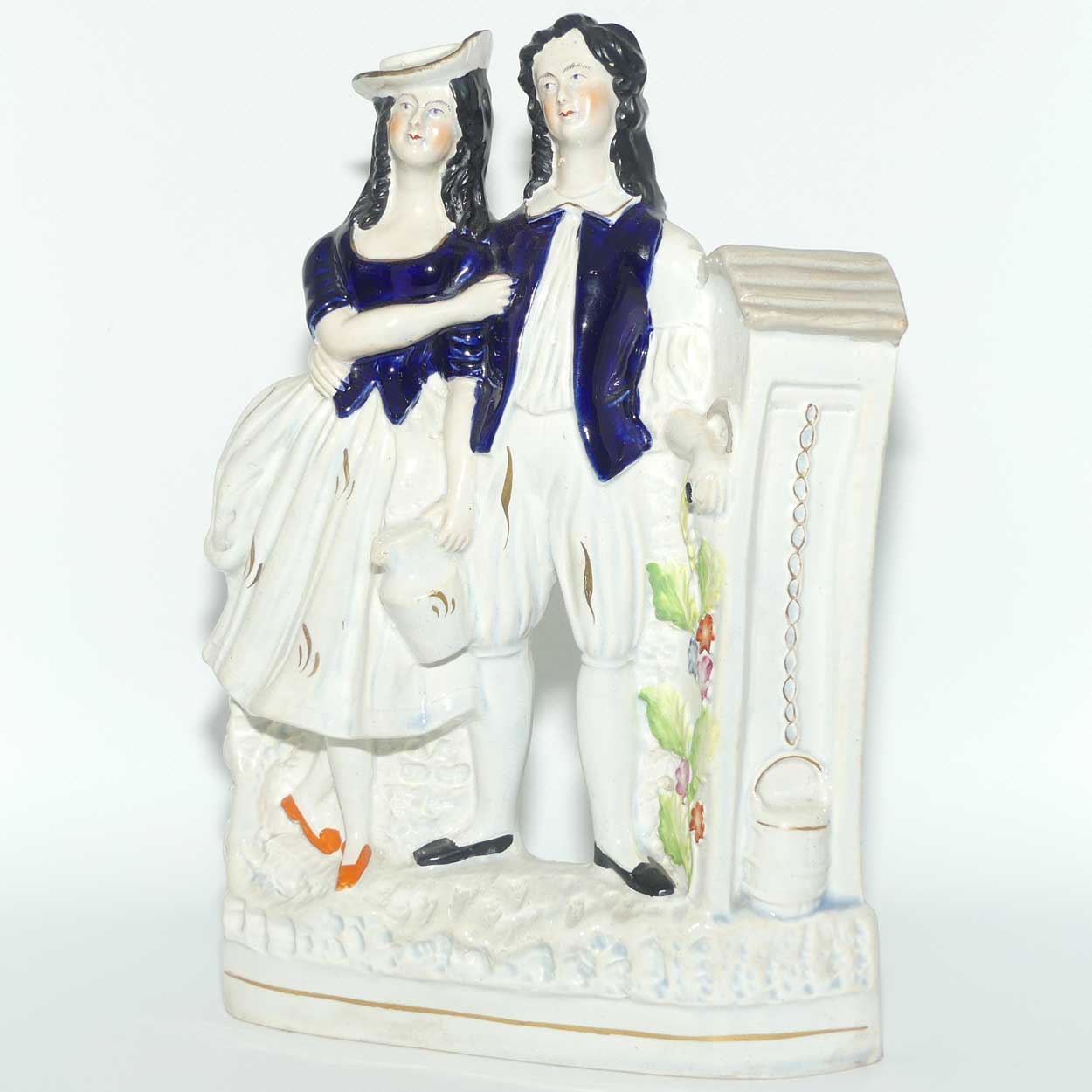 Antique Staffordshire Pottery Jack and Jill figure