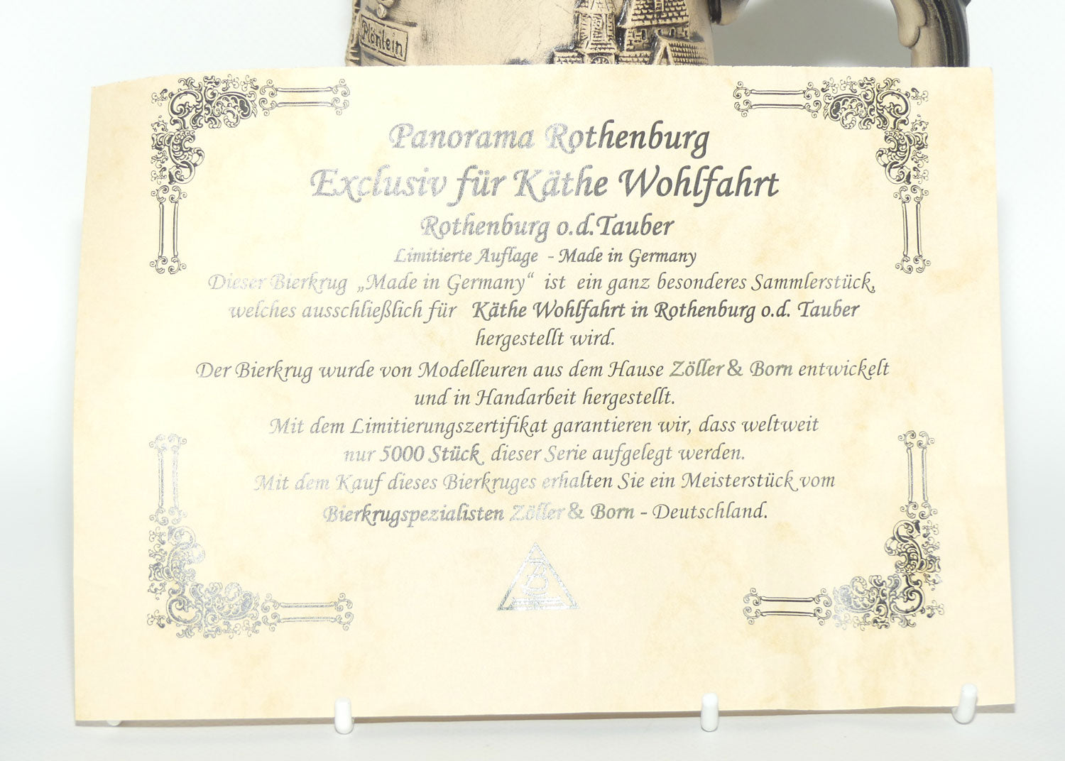 Kathe Wohlfahrt Zoller and Born Stein | Panorama Rothenburg | Limited Edition with Cert | 26.5cm tall
