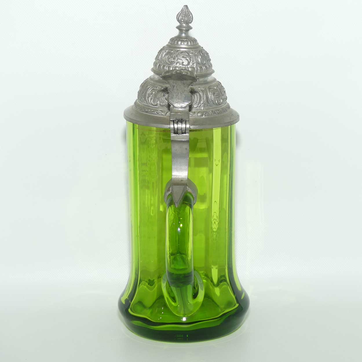 Green Mary Gregory glass Stein Behut Dich Gott
