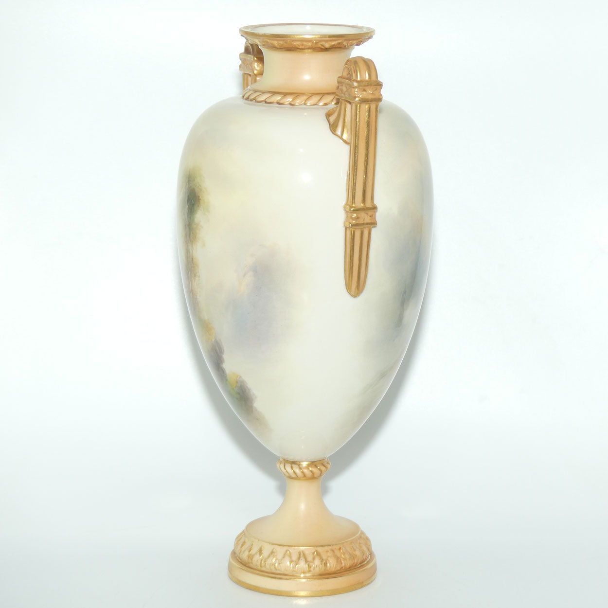 Royal Worcester hand painted twin handle Highland Cattle vase | John Stinton | #2