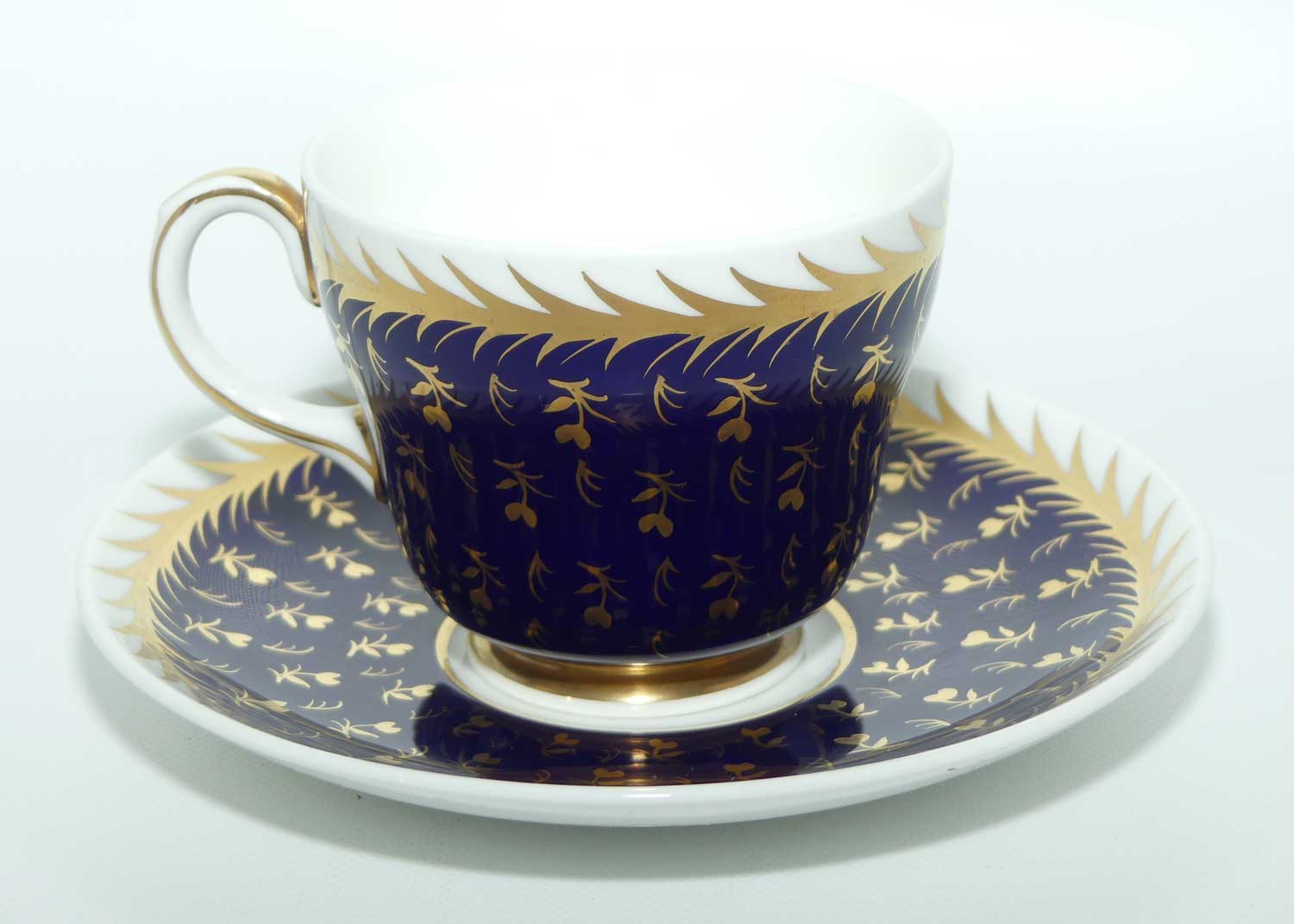 Wedgwood Bone China St James pattern tea duo | Blue and Gold
