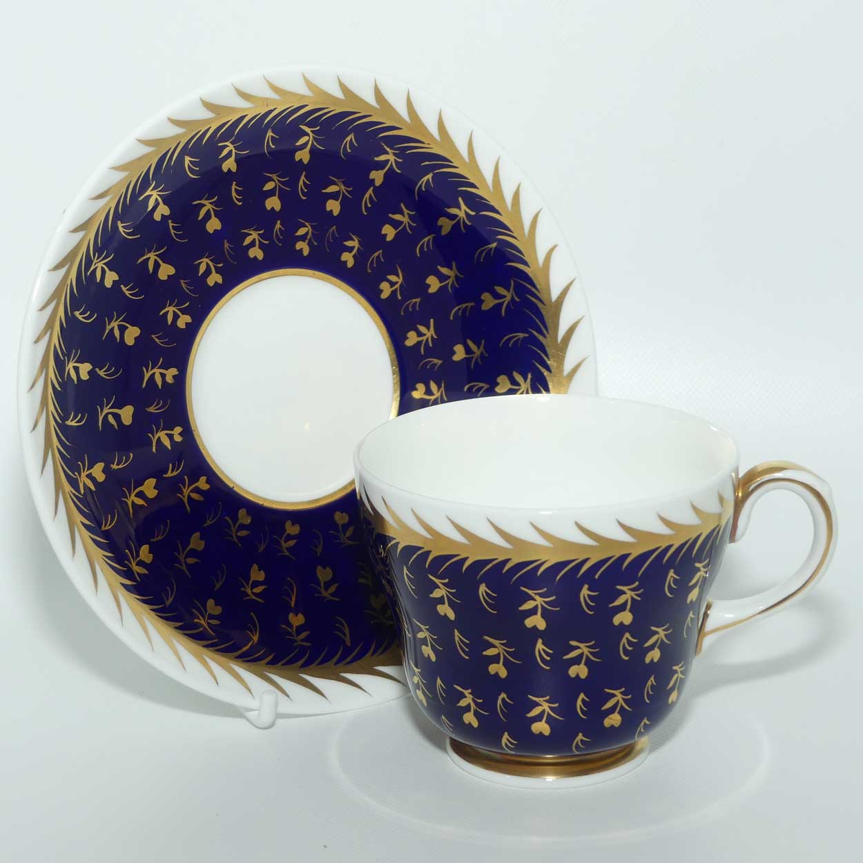 Wedgwood Bone China St James pattern tea duo | Blue and Gold