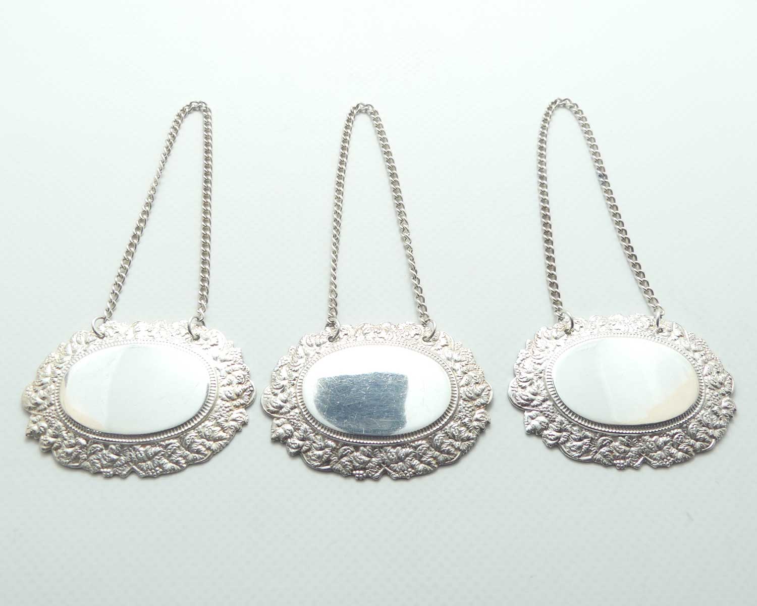 Set of 3 Stokes Australia Silver Plated decanter collars