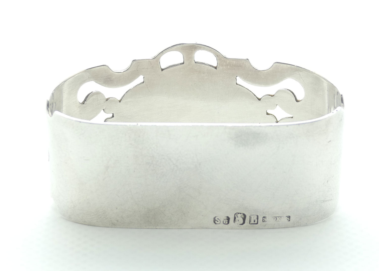 Australian Sterling Silver STOKES oval fancy napkin ring | 32.4g