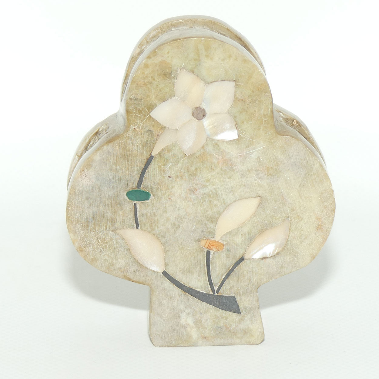 Trefoil Shape Inlaid and Reticulated Stone Trinket Box | Pietra Dura