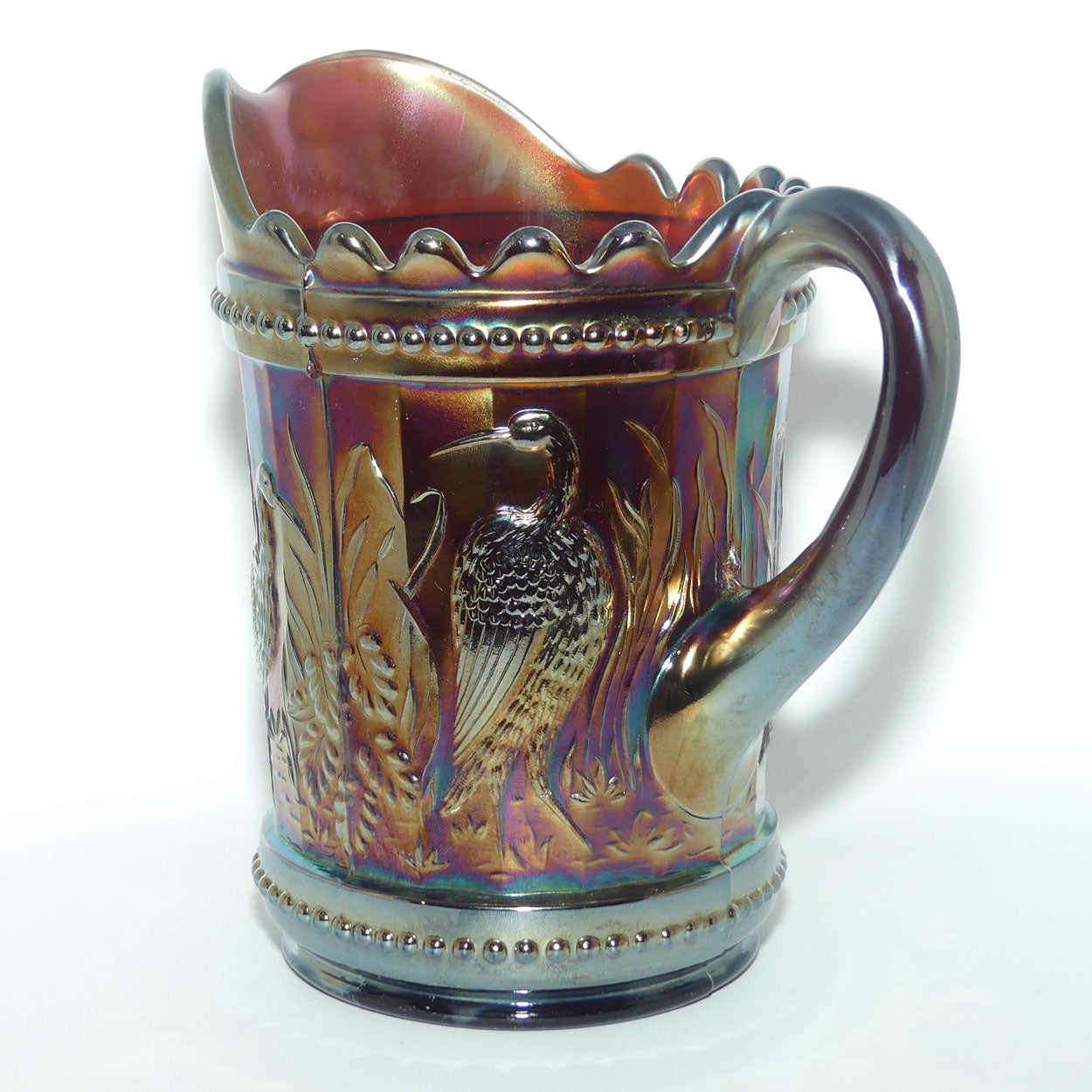 Dugan Amethyst Carnival glass water jug | Stork and Rushes