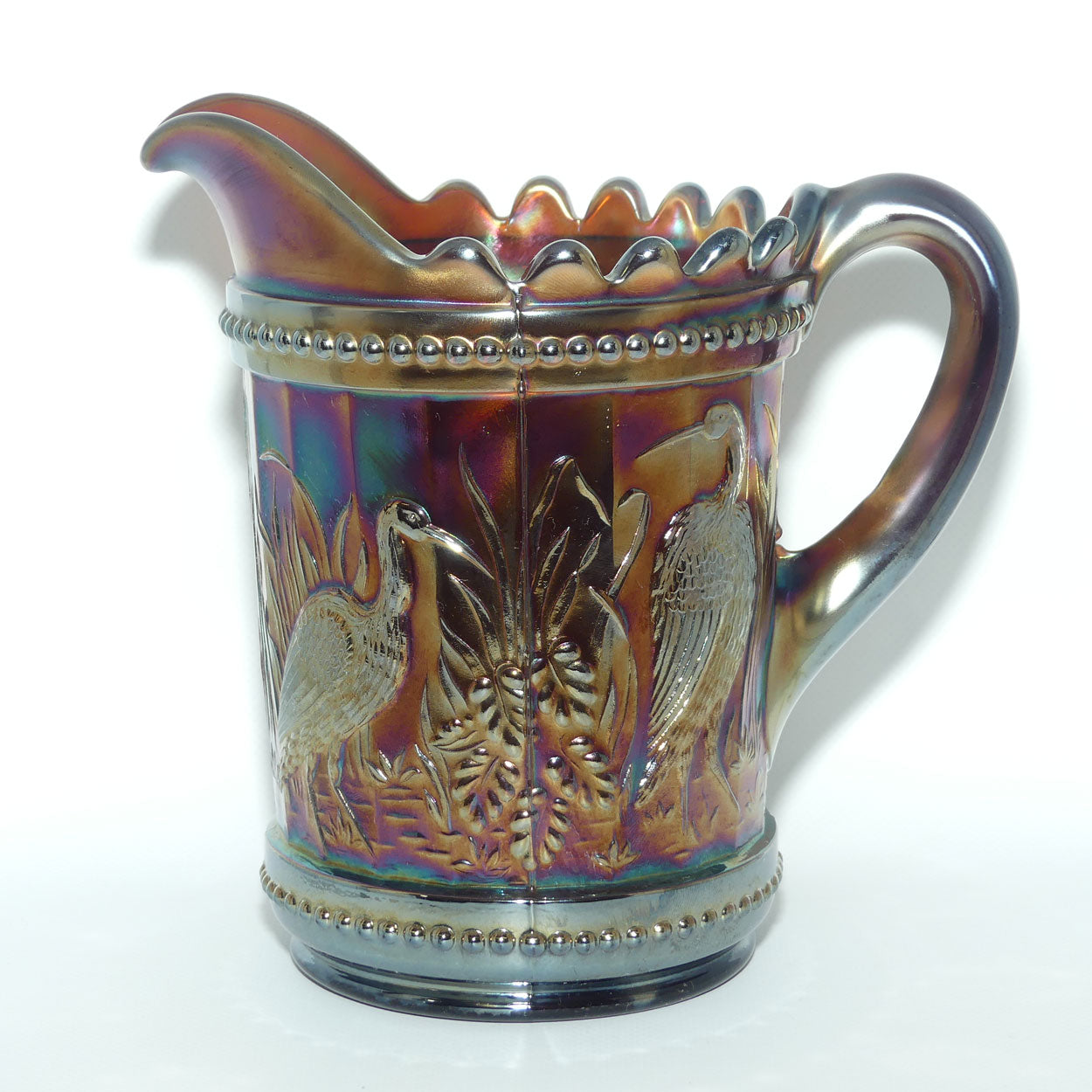 Dugan Amethyst Carnival glass water jug | Stork and Rushes