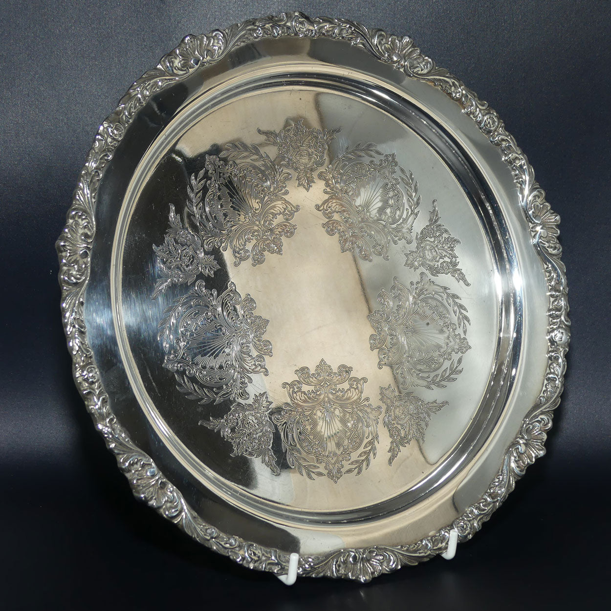 Superb Strachan Old Sheffield Reproduction | Sheffield Plate tray | 25cms diam