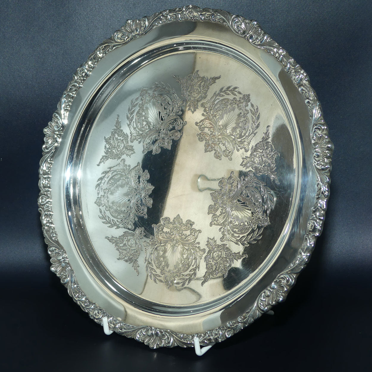 Superb Strachan Old Sheffield Reproduction | Sheffield Plate tray | 25cms diam