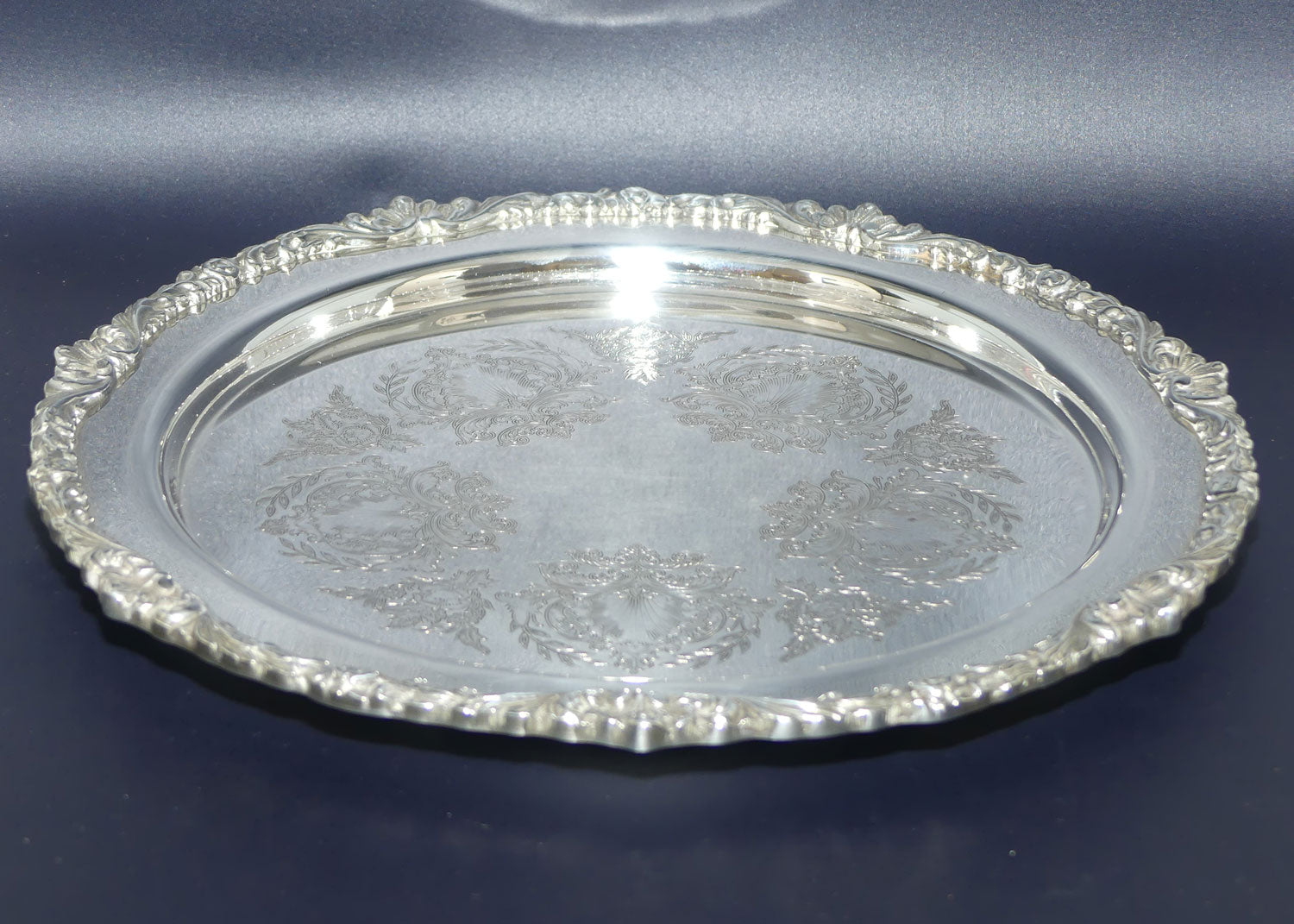 Superb Strachan Old Sheffield Reproduction | Sheffield Plate tray | 25cms diam
