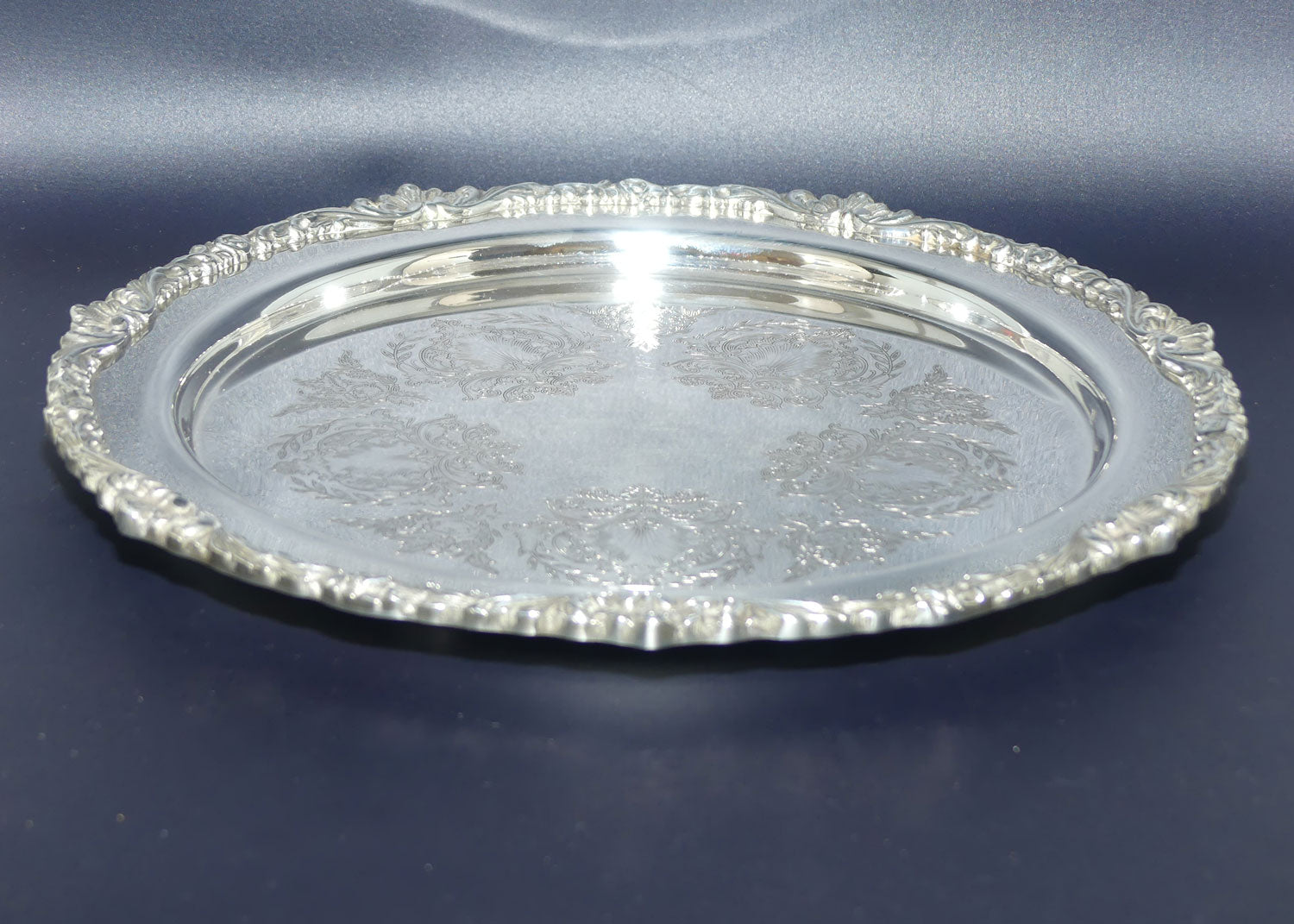 Superb Strachan Old Sheffield Reproduction | Sheffield Plate tray | 25cms diam