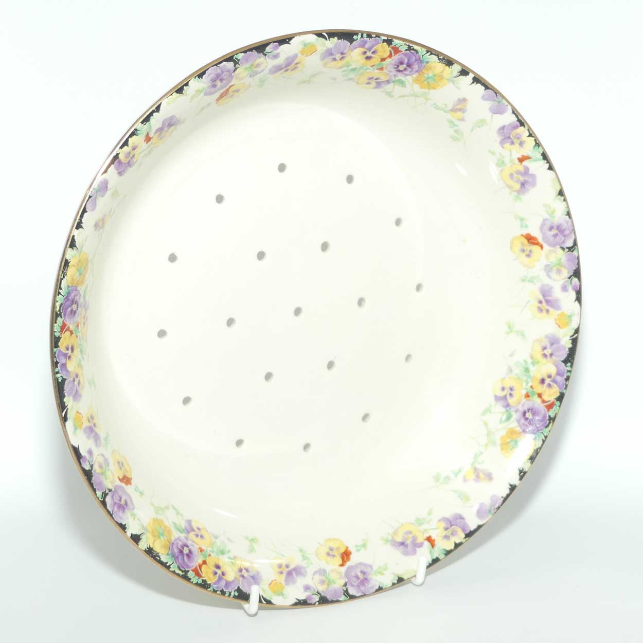 Royal Doulton Wild Pansy lettuce strainer and underplate | Large | D5806