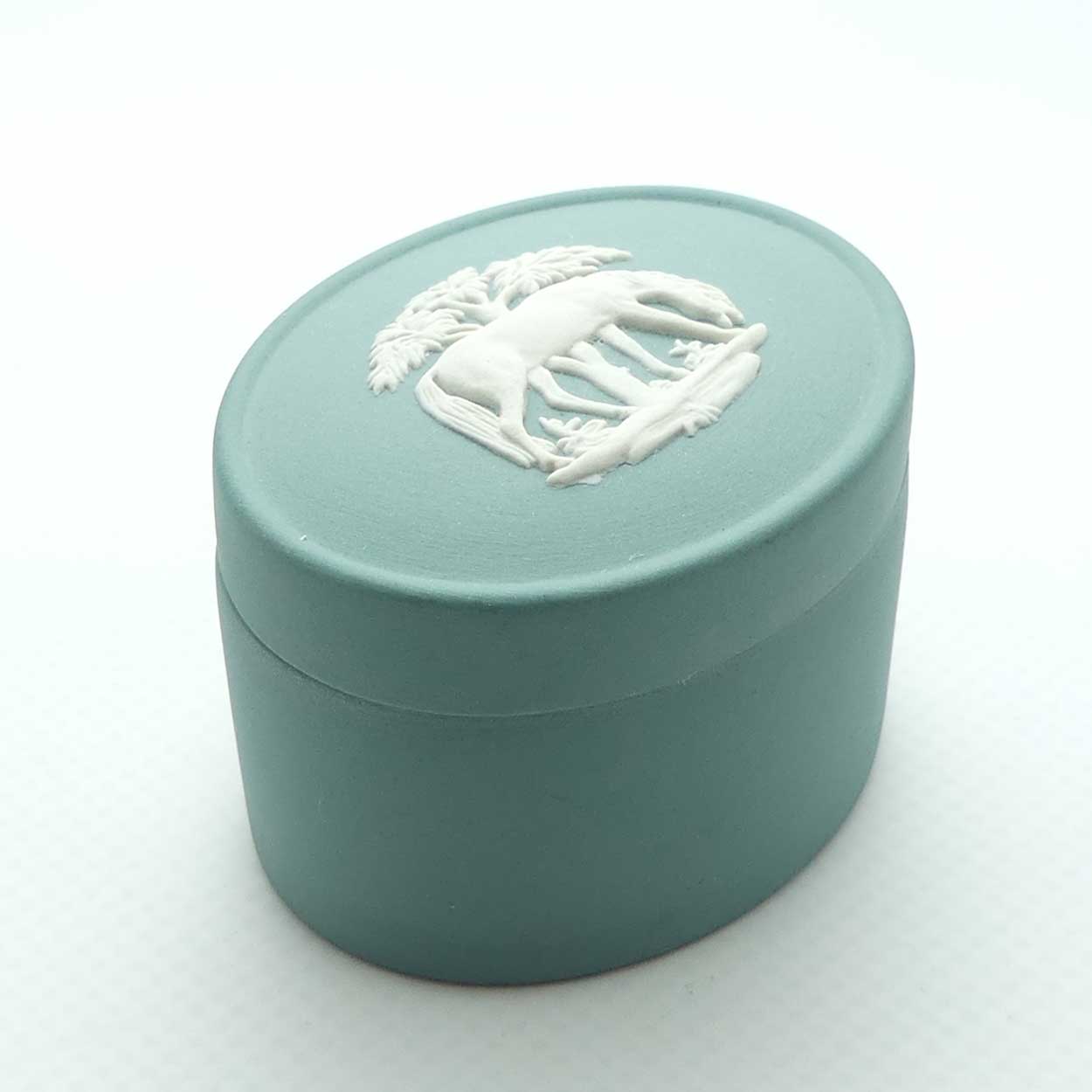 Wedgwood Jasper | White on Spruce | Stubbs Horses trinket box | #1