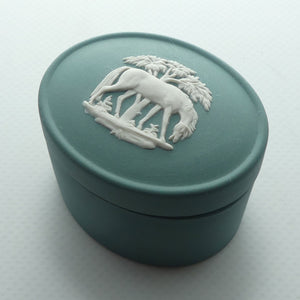 Wedgwood Jasper | White on Spruce | Stubbs Horses trinket box 